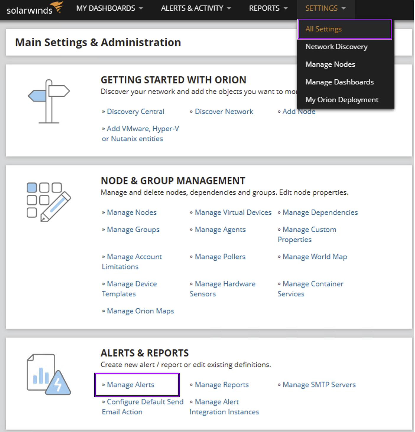 solarwinds network performance monitor alerts